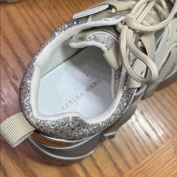 Azalea Wang- Amado Silver Chunky Sneakers - Picture 4 of 9